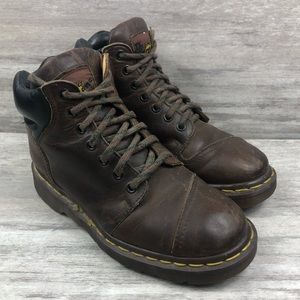 DR MARTEN brown lace up ankle combat boot